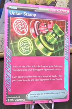 Pokemon TCG 🔥 Unfair Stamp 165/167 Ace SPEC Rare Holo Card Twilight Masquerade - Image 2
