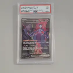 Pokemon Team Rocket's Mewtwo ex 231/182 Destined Rivals SIR Holo PSA 9 2025 - Image 1