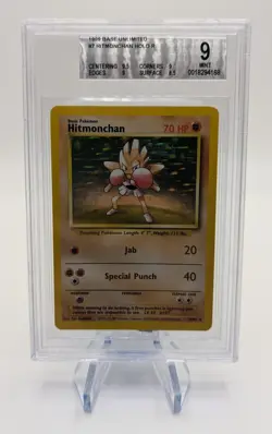 BGS 9 Mint Hitmonchan 7/102 Holo Unlimited 1999 Pokemon Base Set - Image 1