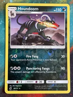 POKEMON HOUNDOOM 59/111 RARE REVERSE HOLOFOIL CRIMSON INASION NM CARD - Image 1