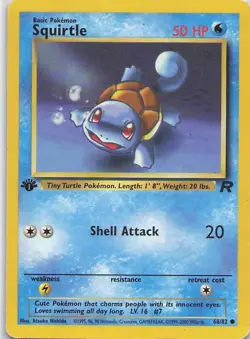 Pokemon Squirtle 1st Edition Team Rockets Series 68/82 Common Card - Image 1