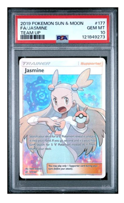 2019 POKEMON SUN & MOON TEAM UP #177 FULL ART/JASMINE PSA 10 - Image 1