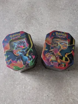 Pokemon TCG Mega Charizard X & Y Mega Evolution Tin Set - 2 Tins -New & Sealed - Image 1