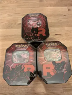 Pokemon TCG: Team Rocket Tin Destined Rivals - Set of 3 - brand new sealed - Image 1