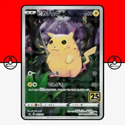 Pokemon Pikachu 001/028 Reverse Holo S8a 25th Anniversary Japanese #2 NM - Image 1