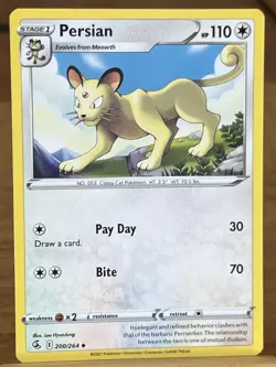 Pokemon TCG Persian 200/264 Fusion Strike Uncommon - Image 1