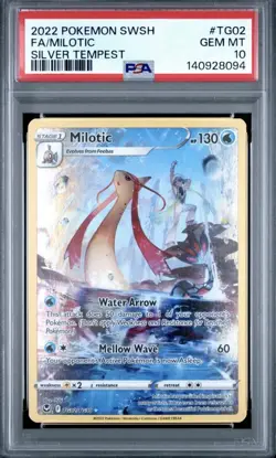 POKEMON SWORD & SHIELD SILVER TEMPEST #TG02 FULL ART/MILOTIC PSA 10 New Cert - Image 1