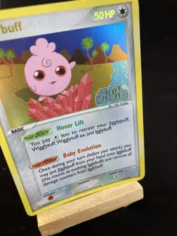 Pokemon TCG Igglybuff EX Crystal Guardians 21/100 Rare With Rare Stamp - Image 1