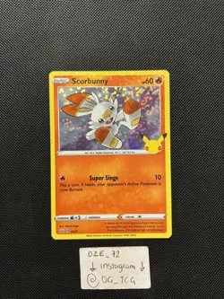 Pokemon McDonalds 25th Anniversary - Scorbunny - 16/25 - Holo Rare - M/NM - Image 1
