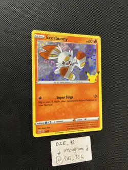 Pokemon McDonalds 25th Anniversary - Scorbunny - 16/25 - Holo Rare - M/NM - Image 3