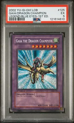 Konami Yu-Gi-Oh! TCG Gaia the Dragon Champion LOB-125 1st Ed PSA 5 2002 - Image 1