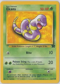 5X Ekans 56/82 Team Rocket Unlimited 2000 Vintage WotC Pokemon Card - Image 1