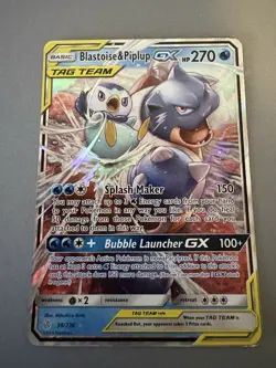 Pokemon TCG Blastoise & Piplup GX Tag Team Cosmic Eclipse 38/236 - Image 3