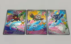 Rowlet, Litten & Popplio First Partner Illustration Collection Promo Set Pokemon - Image 1