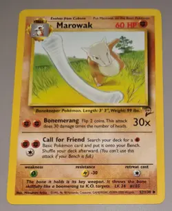 Marowak # 52/130 Uncommon Karte A Base Set 2 2000 Pokemon EN Near Mint Vintage - Image 1