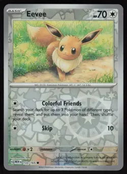 Eevee 133/165 - S&V 151 - Reverse Holo Common - Pokemon TCG Card NM - Image 1