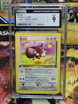 1999 Pokemon Jungle 1ST EDITION 🔥 EEVEE 🔥 #51 CGC 9 Mint Card c202 - Image 1