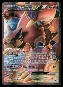 Pokemon Cards Volcanion EX 107/114 Steam Siege Ultra Rare LP - Image 1