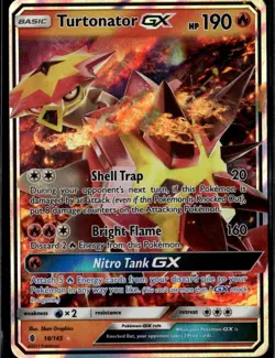Turtonator GX Ultra Rare SM Guardians Rising 18/145 Fire Holofoil Pokemon Card - Image 1