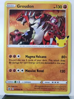 HOLO Groudon 017/025 NM B1G1F - Pokemon 25th Celebrations Card - Image 1