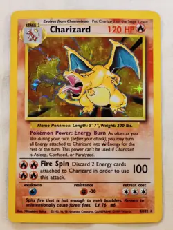 Pokemon TCG Base Set Charizard Holo Rare Card 4/102---- - Image 1