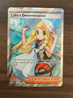 Lillie’s Determination 169/132 Full Art Trainer Ultra Rare MEG Pokemon TCG NM - Image 1