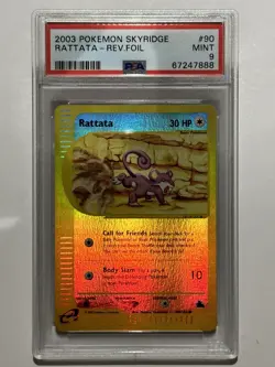 2003 Pokemon Skyridge - Rattata Rev.Foil #90 PSA 9 MINT - Image 1