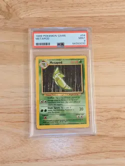 1999 Pokemon Base Unlimited – Metapod #54 - PSA 9 Mint - Rare 54/100 - Image 1