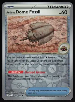 Antique Dome Fossil 152/165 - S&V 151 - Reverse Holo Common - Pokemon TCG NM - Image 1