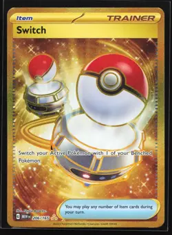 Switch 206/165 - S&V 151 - Hyper Rare Gold Holo - Trainer - Pokemon TCG NM/M - Image 1