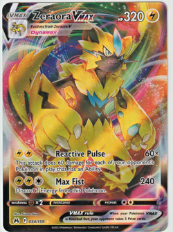 Pokemon Zeraora VMAX 054/159 Crown Zenith Holo NM - see high res photos - Image 1