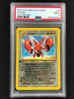 Pokemon 2001 Scizor 1st 29/75 Neo PSA 9 - Image 1