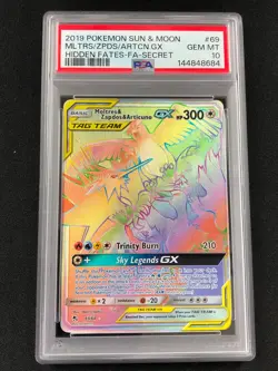 Pokemon 2019 Moltres & Zapdos & Articuno Tag Team 69/68 PSA 10 - Image 1