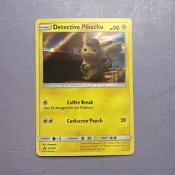 Detective Pikachu SM190 Holo - Pokemon Card - Played - Image 1