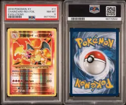 PSA 8 Charizard 11/108 Evolutions Reverse Holo Pokemon Slab - Image 3