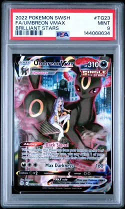 2022 POKEMON SWORD & SHIELD BRILLIANT STARS #TG23 FULL ART/UMBREON VMAX PSA 9 - Image 1