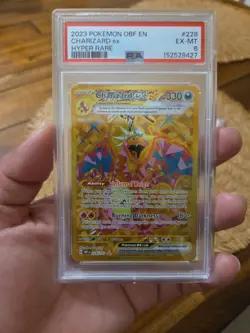 Pokemon TCG Charizard ex Hyper Rare SV03 Obsidian Flames Holo PSA 6 #228/197 - Image 1