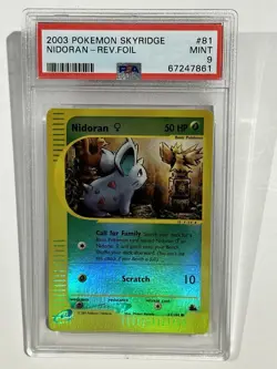 2003 Pokemon Skyridge - Nidoran Rev.Foil #81 PSA 9 MINT - Image 1