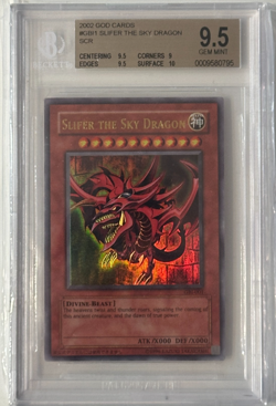 Yu-Gi-Oh Game Boy 2002 Ultra Rare God Card Slifer the Sky Dragon GB1-001 BGS 9.5 - Image 1