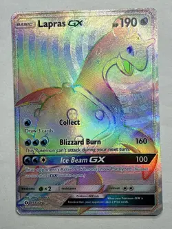 Pokemon TCG Lapras GX Holo Secret Rare Card Sun & Moon Base Set 151/149 LP - Image 1