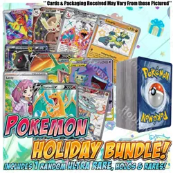 Pokemon Card Lot 100 OFFICIAL TCG Cards + Ultra Rare | GX EX V HOLIDAY GIFT - Image 1