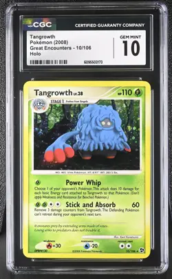 CGC 10 Tangrowth 10/106 Holo Great Encounters Pokemon Card - Image 1