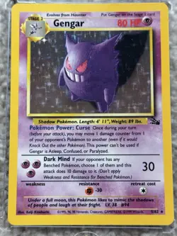 Pokemon TCG Gengar Fossil Holo Card 5/62 Unlimited Rare - Image 3