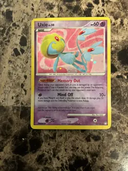 Uxie 18/123 2007 Mysterious Treasures Pokemon Card TCG Cosmos Holo Rare - MP - Image 1