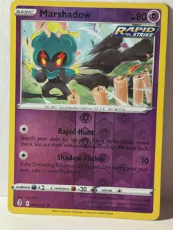 Marshadow Reverse Holo 080/203 SWSH07: Evolving Skies NM Pokemon Fast Ship - Image 1