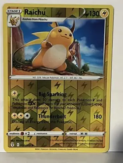 Raichu Reverse Holo 050/203 SWSH07: Evolving Skies NM Pokemon Fast Ship - Image 1