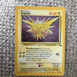Zapdos 15/62 Fossil Holo Pokemon Card Fossil Set 1999 - Image 1
