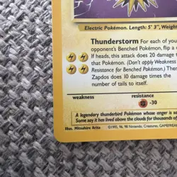 Zapdos 15/62 Fossil Holo Pokemon Card Fossil Set 1999 - Image 5