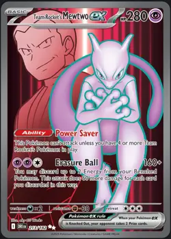 Pokemon TCG Team Rocket's Mewtwo ex 213/182 Sv10: Destined Rivals Holo - Image 1