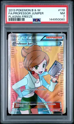Pokemon PROFESSOR JUNIPER 116/116 (Full Art Trainer) Plasma Freeze PSA 7 - Image 1